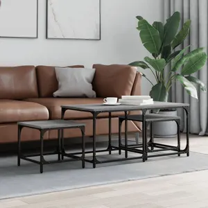 vidaXL Tables basses gigognes 3 pcs sonoma gris bois d'ingénierie pas cher