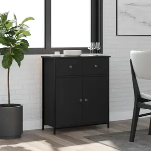vidaXL Buffet noir 70x30x80 cm bois d'ingénierie pas cher