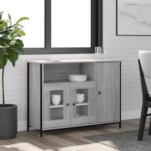 vidaXL Buffet sonoma gris 100x35x75 cm bois d'ingénierie pas cher