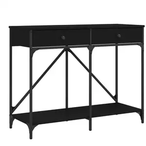 vidaXL Table console noir 100x39x78,5 cm bois d'ingénierie pas cher