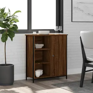 vidaXL Buffet chêne marron 70x30x80 cm bois d'ingénierie pas cher