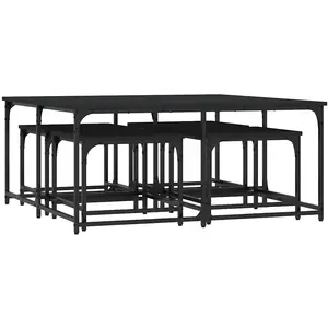 vidaXL Tables basses gigognes 5 pcs noir bois d'ingénierie pas cher