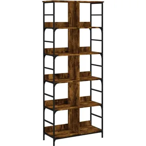 Comparateur de prix : vidaXL Bibliothèque, Étagère à Livres avec 10 Compartiments, Meuble de Rangement Bureau Intérieur, Industriel, Chêne Fumé Bois d'Ingénierie