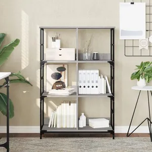 vidaXL Bibliothèque sonoma gris 78,5x33x117,5 cm bois d'ingénierie pas cher