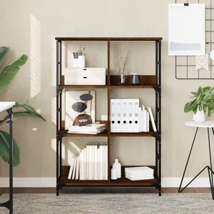 vidaXL Bibliothèque chêne marron 78,5x33x117,5 cm bois d'ingénierie pas cher