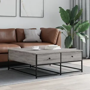 vidaXL Table basse sonoma gris 100x99x40 cm bois d'ingénierie pas cher