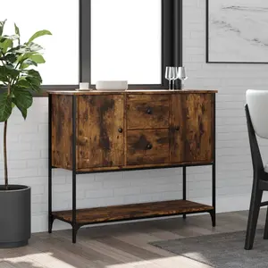 vidaXL Buffet chêne fumé 100x36x85 cm bois d'ingénierie pas cher