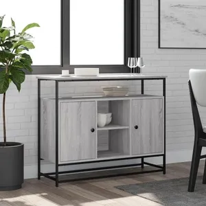 vidaXL Buffet sonoma gris 100x35x80 cm bois d'ingénierie pas cher