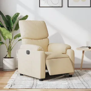 vidaXL Fauteuil inclinable électrique Crème Tissu pas cher