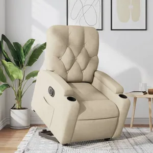 Comparateur de prix : vidaXL Sta-op-stoel elektrisch verstelbaar stof crÃmekleurig3204743