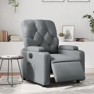 vidaXL Fauteuil inclinable électrique Gris Similicuir pas cher