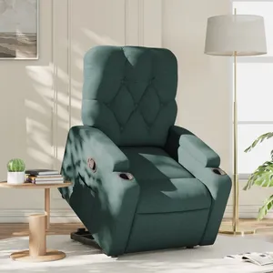 Non communiqué vidaXL Fauteuil inclinable vert foncé tissu pas cher