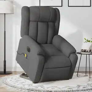 Comparateur de prix : vidaXL Fauteuil inclinable de massage électrique Gris foncé Tissu
