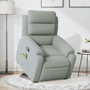 Comparateur de prix : vidaXL Fauteuil de massage inclinable Gris clair Velours