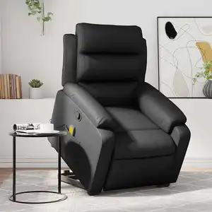 vidaXL Fauteuil inclinable de massage Noir Similicuir pas cher
