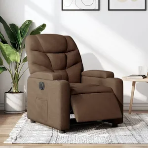 Comparateur de prix : vidaXL Fauteuil inclinable électrique Marron Tissu