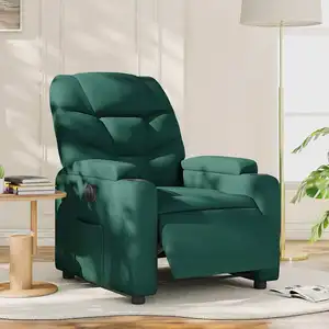 Fauteuil inclinable électrique Vert foncé Tissu vidaXL