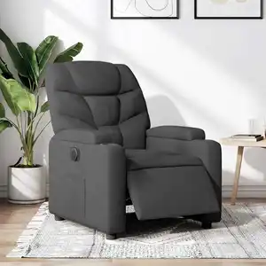 vidaXL Fauteuil inclinable électrique Gris foncé Tissu pas cher