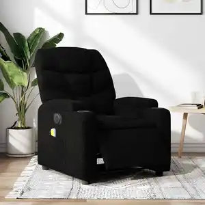 vidaXL Fauteuil de massage inclinable électrique Noir Tissu pas cher