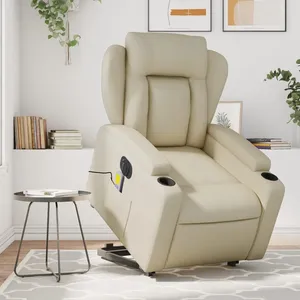 Comparateur de prix : vidaXL Fauteuil inclinable de massage électrique crème similicuir