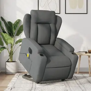 Comparateur de prix : vidaXL Fauteuil inclinable de massage électrique Gris foncé Tissu