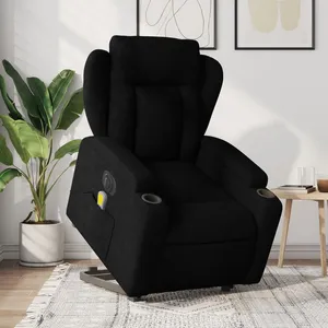 Comparateur de prix : vidaXL Fauteuil inclinable de massage électrique Noir Tissu