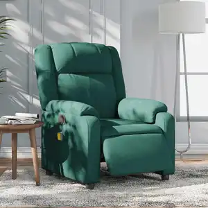 Comparateur de prix : vidaXL Fauteuil de massage inclinable électrique Vert foncé Tissu
