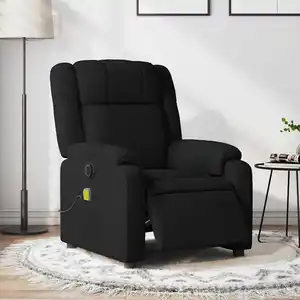 vidaXL Fauteuil de massage inclinable électrique Noir Tissu pas cher