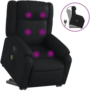 vidaXL Fauteuil inclinable de massage Noir Similicuir pas cher