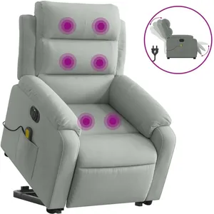 Comparateur de prix : vidaXL Fauteuil inclinable de massage électrique gris clair velours
