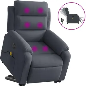 Comparateur de prix : vidaXL Fauteuil inclinable de massage électrique gris foncé velours
