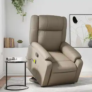 Comparateur de prix : vidaXL Fauteuil inclinable de massage Cappuccino Similicuir