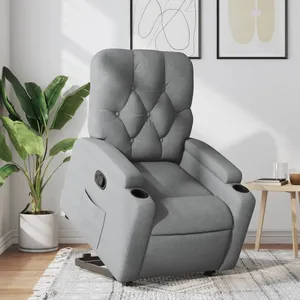 Comparateur de prix : vidaXL Fauteuil inclinable Gris clair Tissu