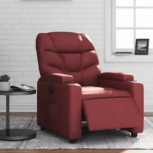 Comparateur de prix : vidaXL Fauteuil inclinable électrique Rouge bordeaux Similicuir