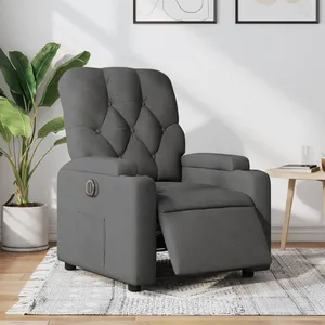 vidaXL Fauteuil inclinable électrique Gris foncé Tissu pas cher