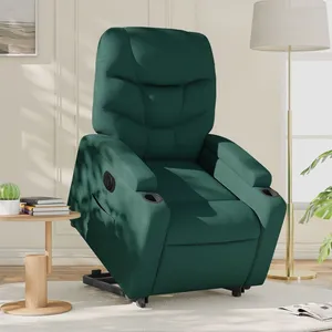 Comparateur de prix : vidaXL Vidaxl Fauteuil Inclinable Électrique Vert Foncé Tissu