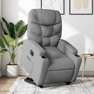 vidaXL Fauteuil inclinable électrique gris clair tissu