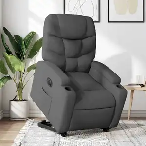 vidaXL Fauteuil inclinable électrique gris foncé tissu pas cher