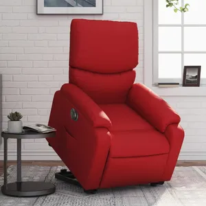 vidaXL Fauteuil inclinable électrique rouge similicuir pas cher