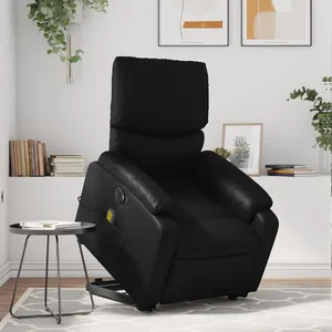 Comparateur de prix : vidaXL Fauteuil inclinable de massage électrique noir similicuir