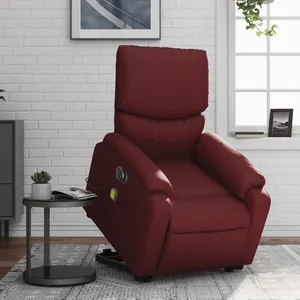 Comparateur de prix : vidaXL Fauteuil inclinable de massage électrique rouge bordeaux