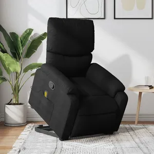 vidaXL Fauteuil de massage inclinable Noir Tissu pas cher