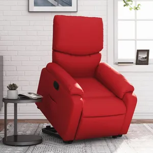 vidaXL Fauteuil inclinable Rouge Similicuir pas cher