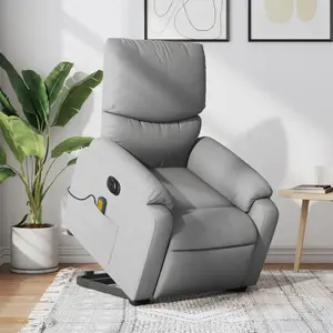 Comparateur de prix : vidaXL Fauteuil inclinable de massage électrique Gris clair Tissu