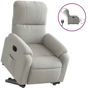 Comparateur de prix : vidaXL Fauteuil inclinable électrique gris clair tissu microfibre