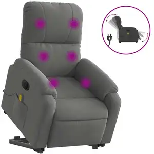 vidaXL Fauteuil inclinable de massage électrique gris foncé pas cher