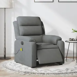 Comparateur de prix : vidaXL Fauteuil inclinable de massage électrique gris foncé tissu