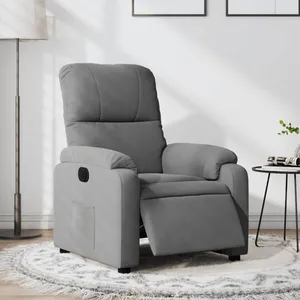 Comparateur de prix : vidaXL Fauteuil inclinable électrique gris foncé tissu microfibre