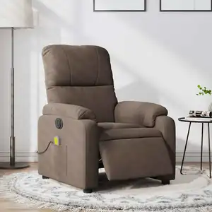 vidaXL Fauteuil inclinable de massage électrique marron pas cher
