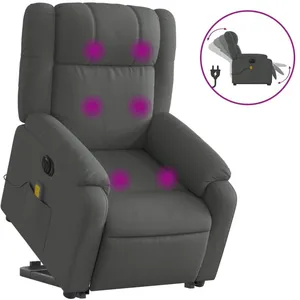 Comparateur de prix : vidaXL Fauteuil inclinable de massage électrique Gris foncé Tissu